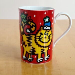 Dunoon Cat Mug Jane Brookshaw Scotland Festive Fun Christmas Stoneware